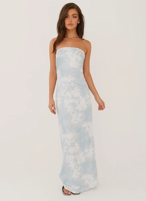 Love Me More Maxi Dress - Blue Blossom Youthful Feel Comfy and Relaxed