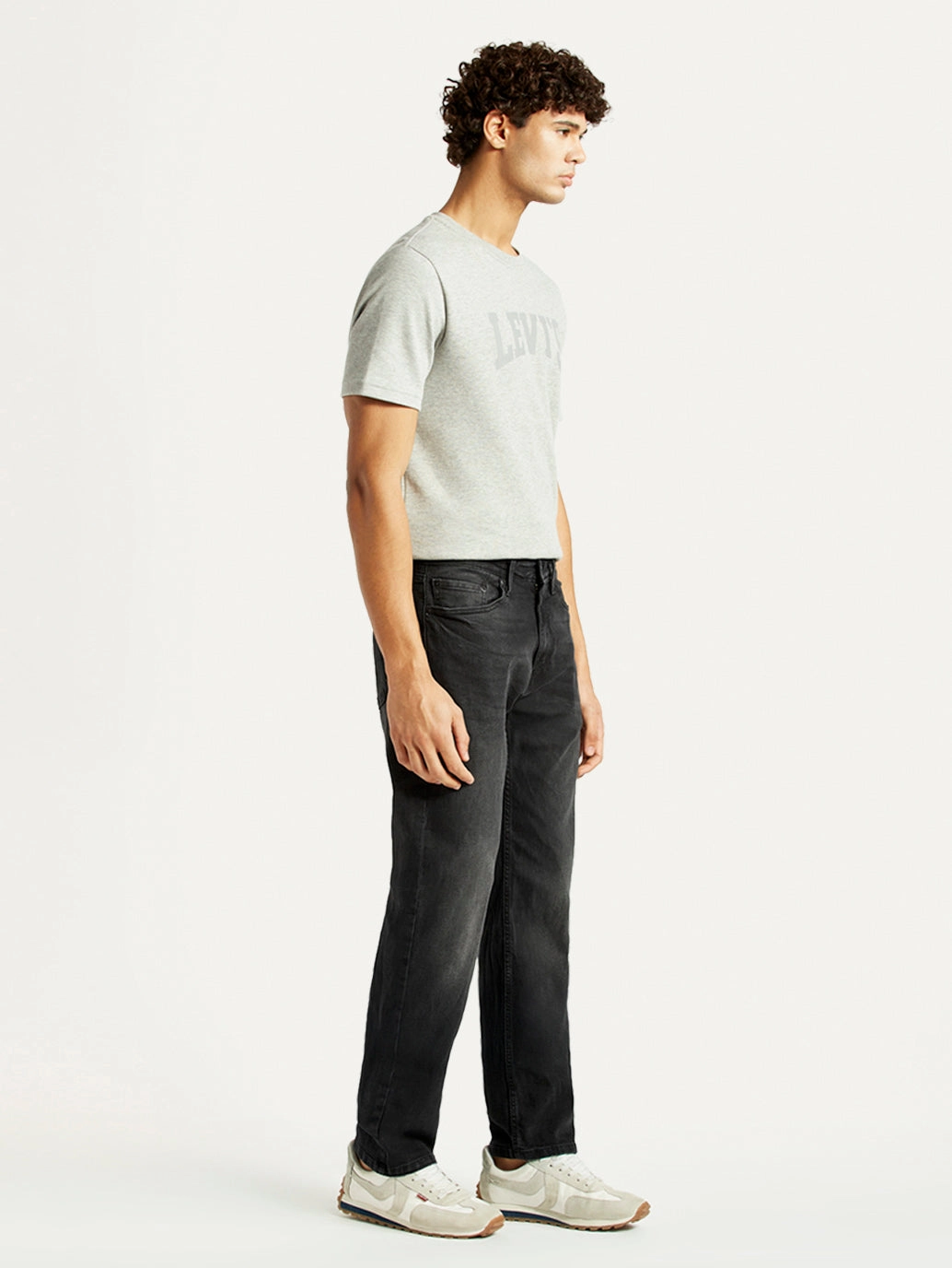 Men's 505 Black Straight Fit Mid Rise Jeans Modern Minimalist Urban Explorer Standard Piece