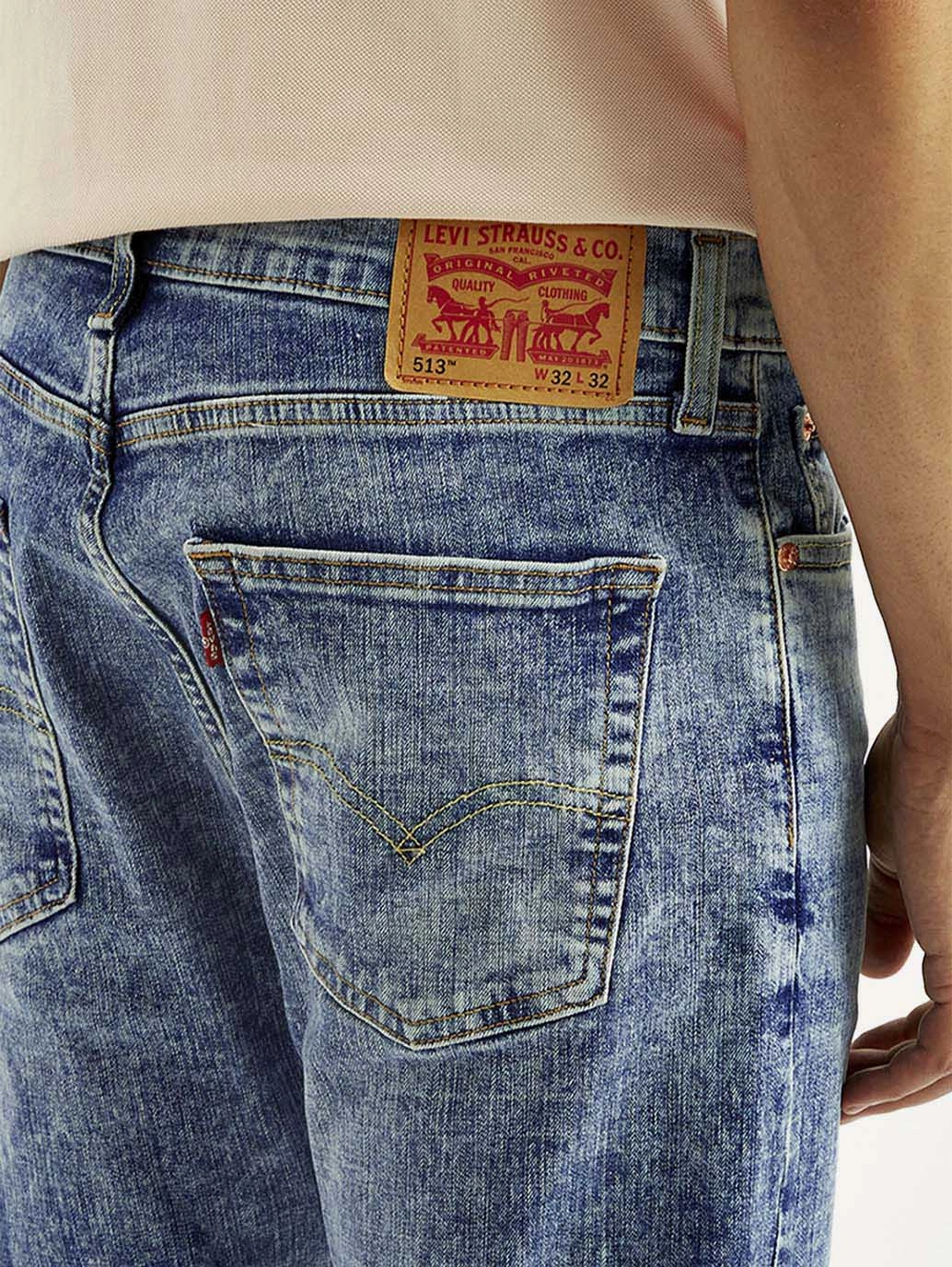 High Quality Classic Wear Earthy Outdoor Adventure Adult Fashion Men's 513 Blue Slim Straight Fit Mid Rise Jeans