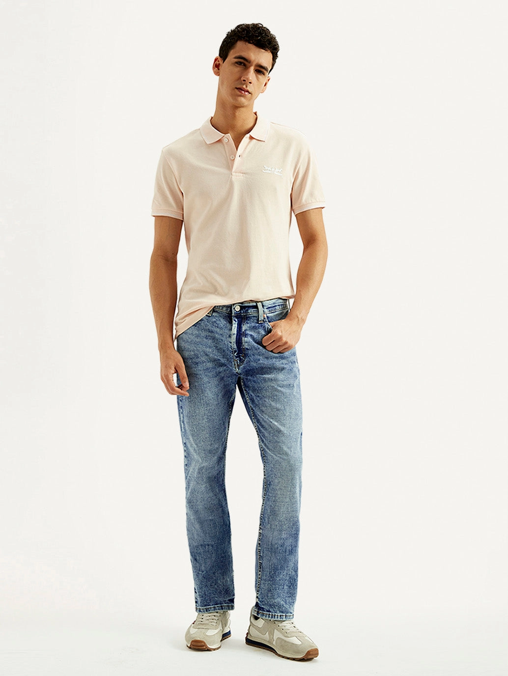 Outfit Formula Men's 513 Blue Slim Straight Fit Mid Rise Jeans