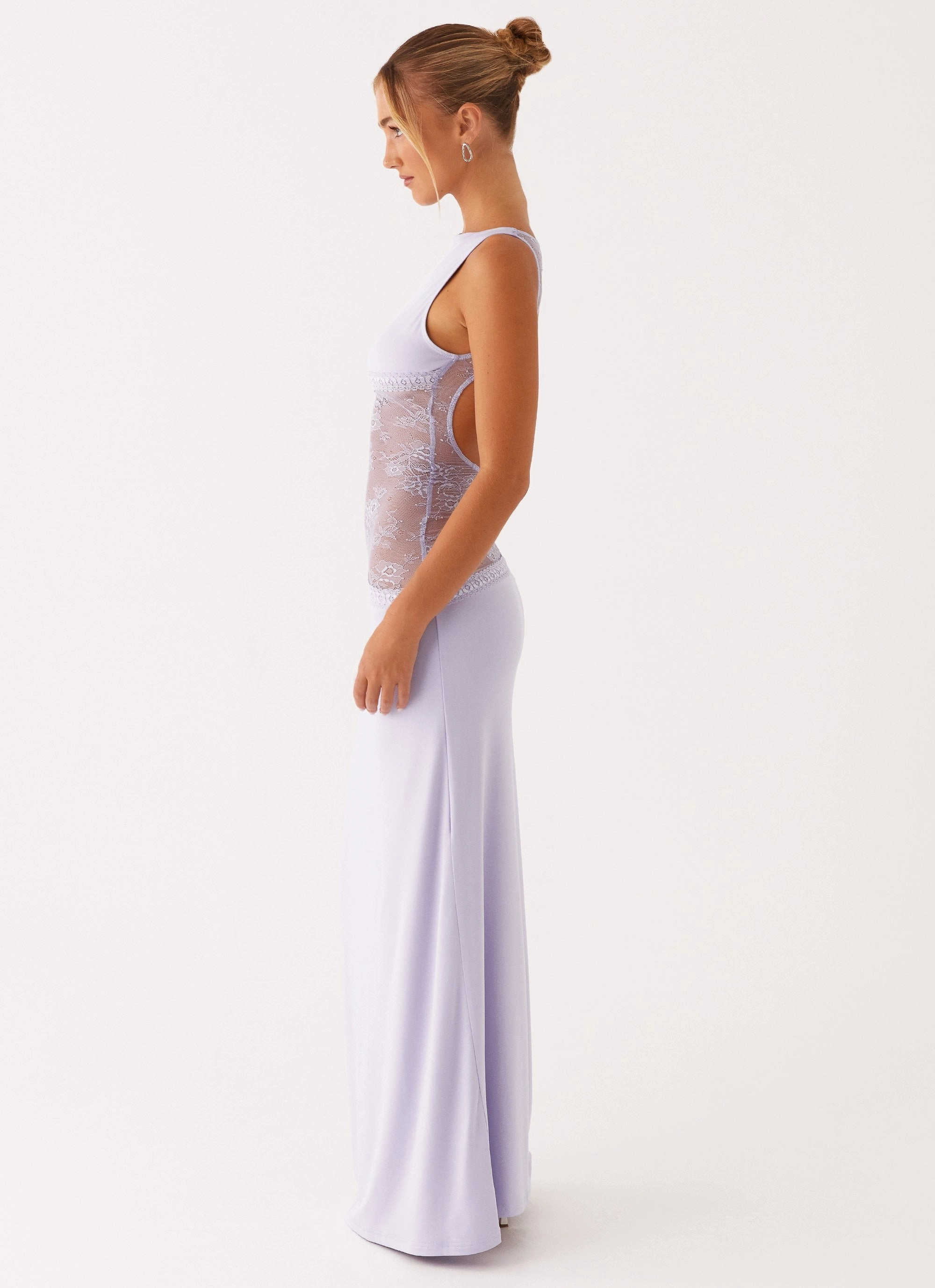 Lucinda Maxi Dress - Lilac Occasion Wear Soft Detail