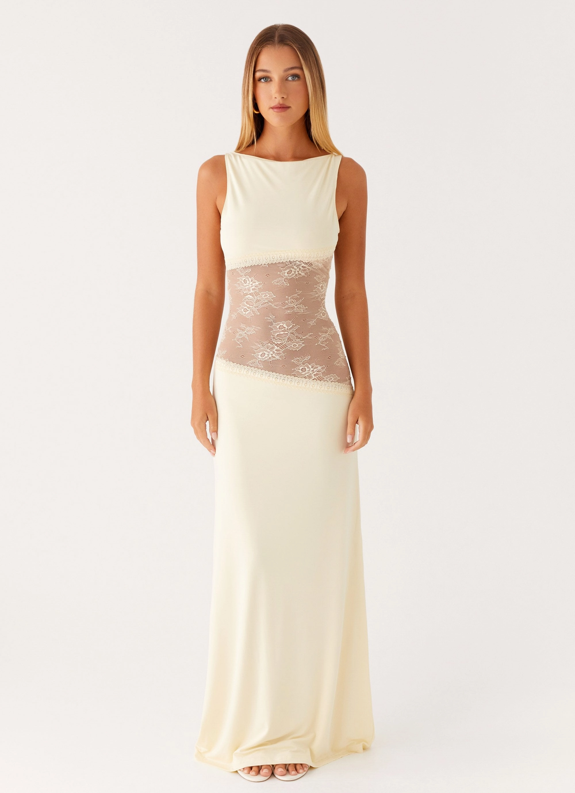 Timeless Soft Contrasting Detail Lucinda Maxi Dress - Yellow