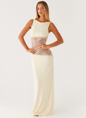 Flattering Waist Lucinda Maxi Dress - Yellow