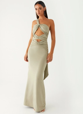 Spring Flow Sheer-Overlay Christie Maxi Dress - Sage