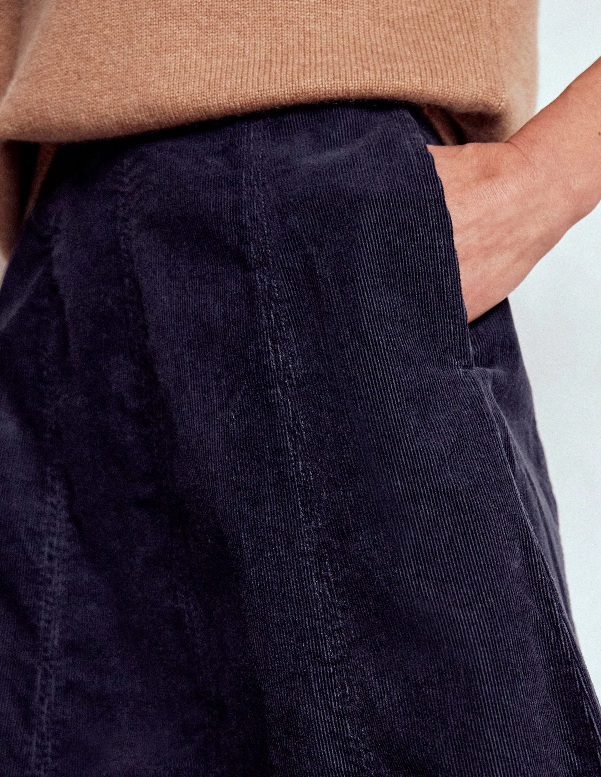 Joy Cord Midi Skirt-Navy Fair trade Fall Favorite