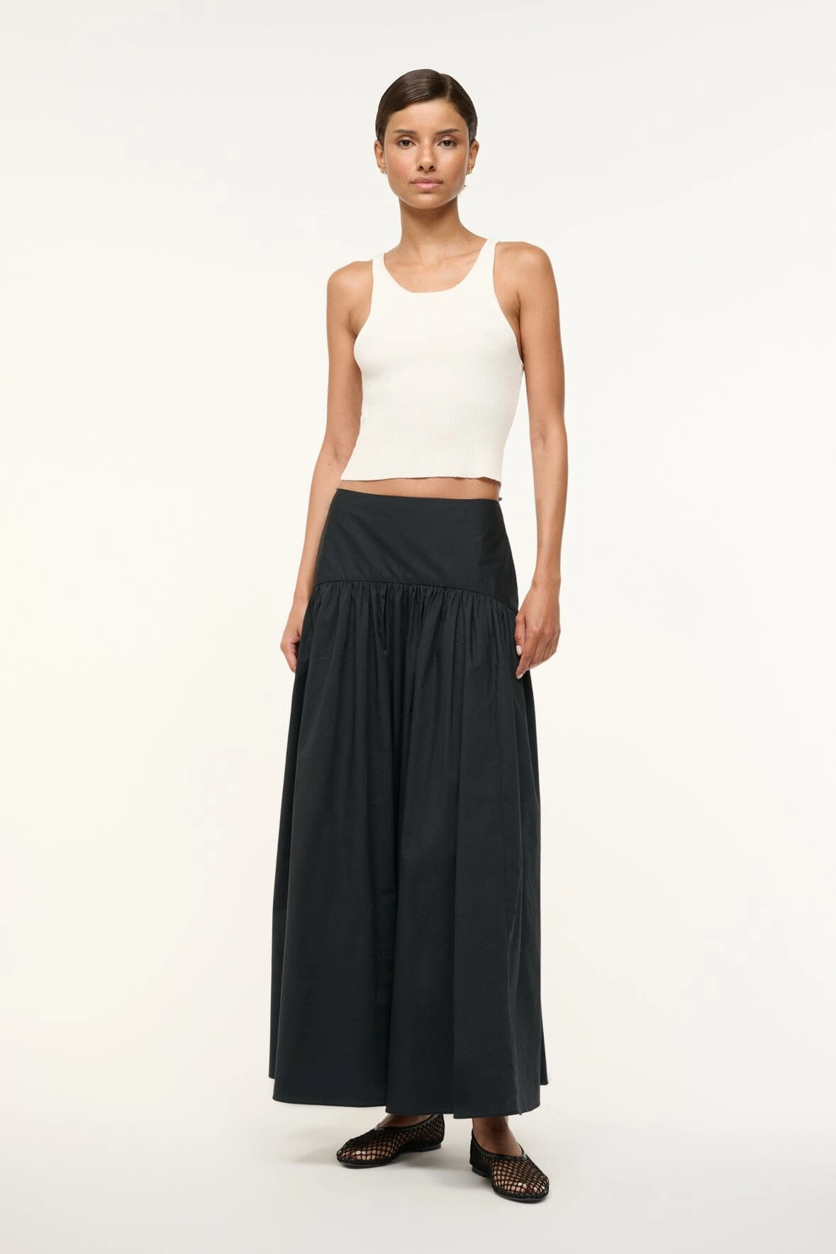 PROCIDA SKIRT | BLACK Organic Cotton flared silhouette