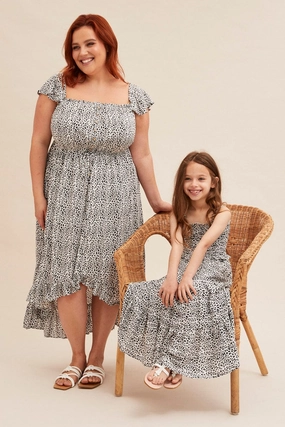 Animal Print Midi Dress Short Sleeve Shirred Off Shoulder Perfect Wear Comfort Fit