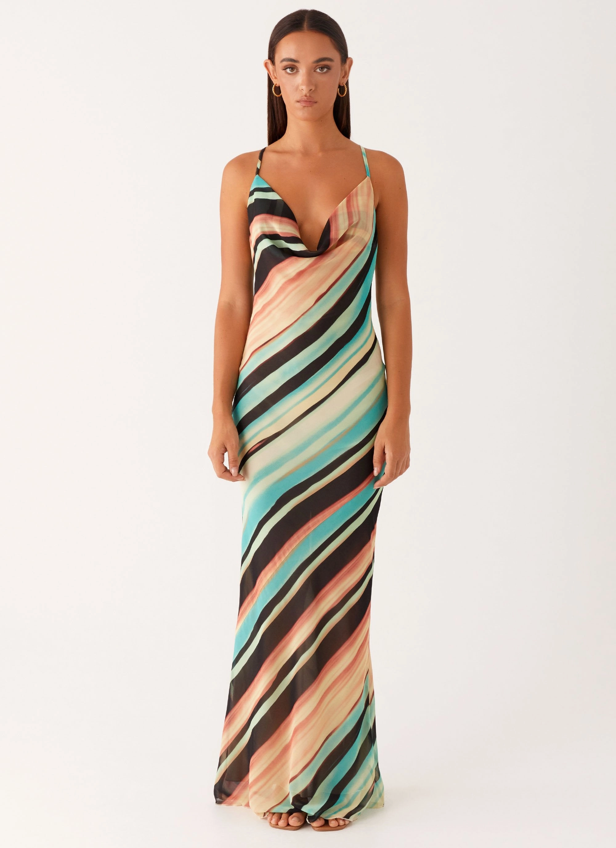 Never Knew Maxi Dress - Stripe Classic Motion Occasion Ready
