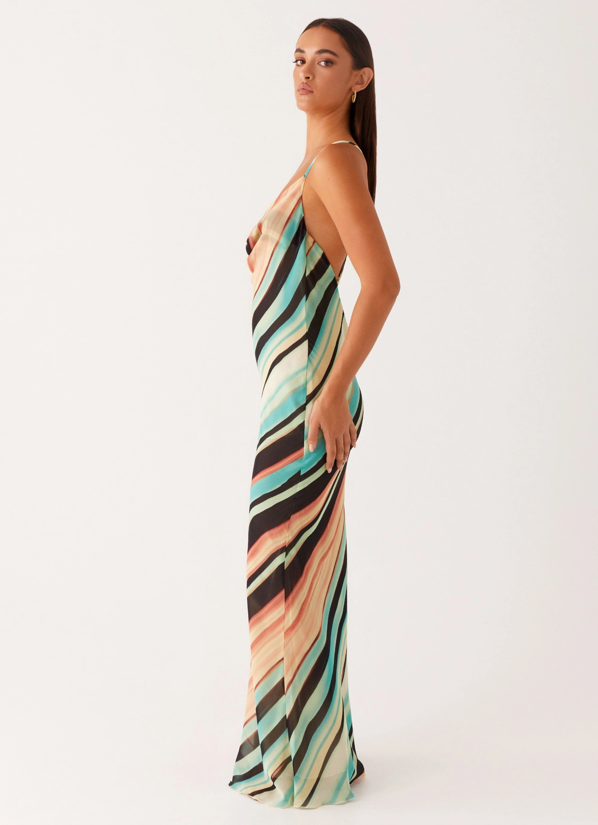 Stylish Pick Classic A-line design Never Knew Maxi Dress - Stripe