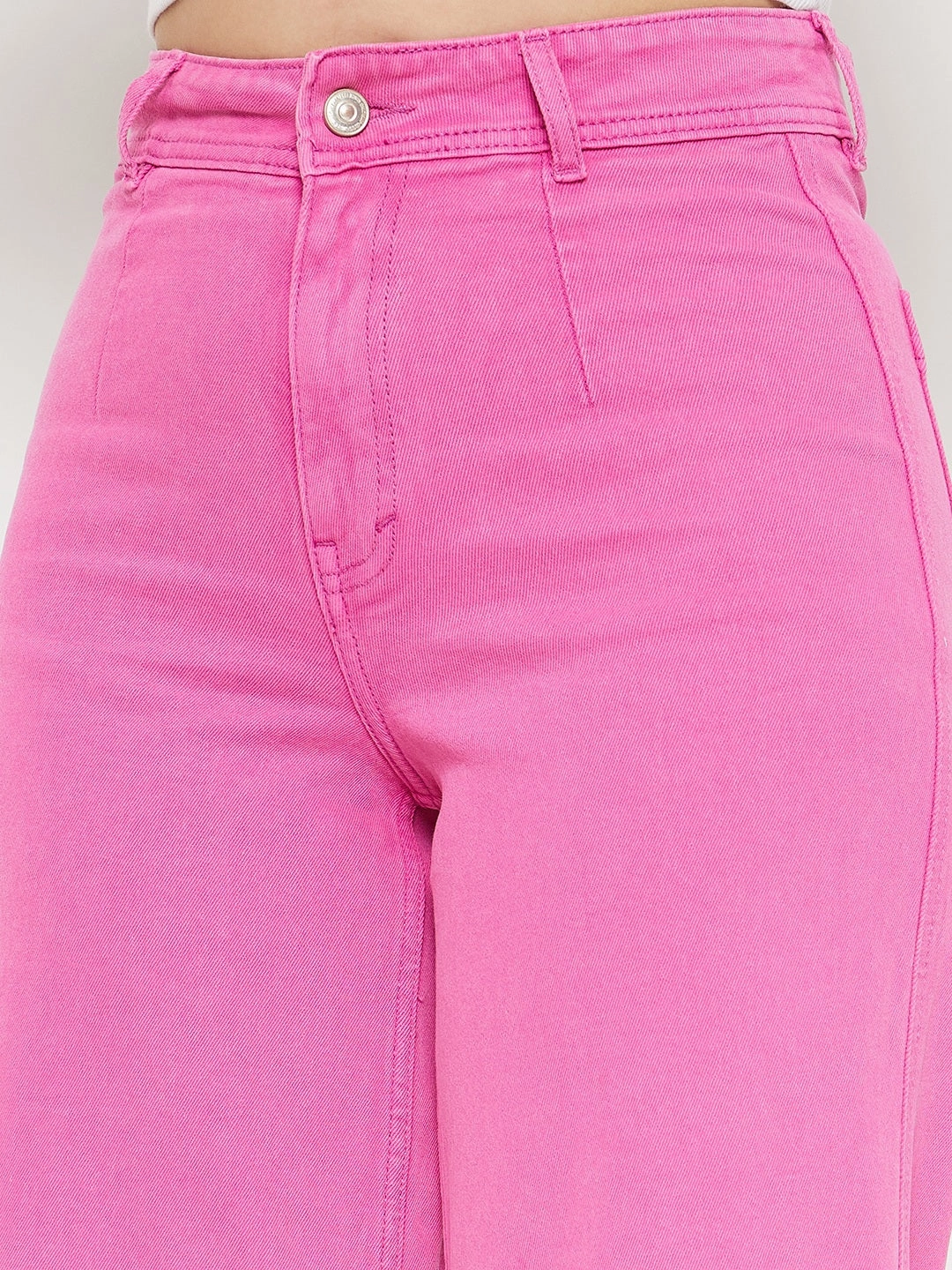 Perfect Fit Waist Adaptive Stretch Fabric Madame Pink Solid Denim
