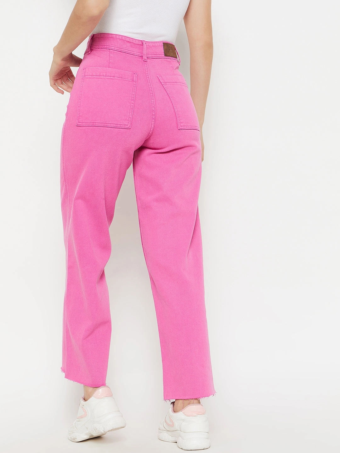 Madame Pink Solid Denim Unisex Wear Premium All-day Comfort