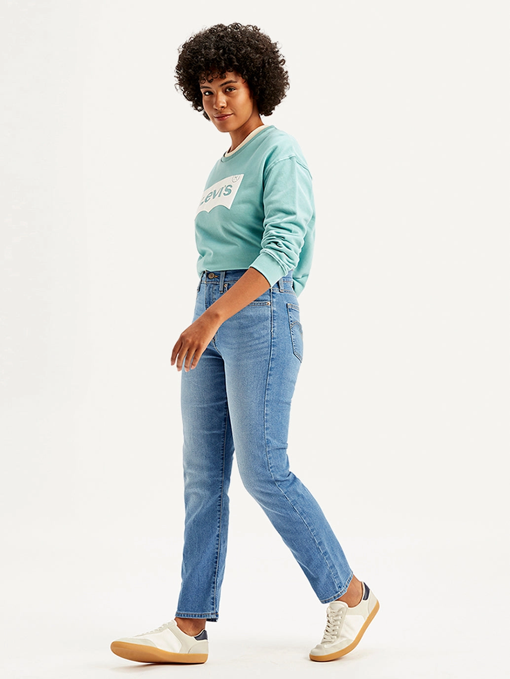 Relaxed Taper Earthy Soft Women's Blue Wedgie Straight Fit High Rise Jeans