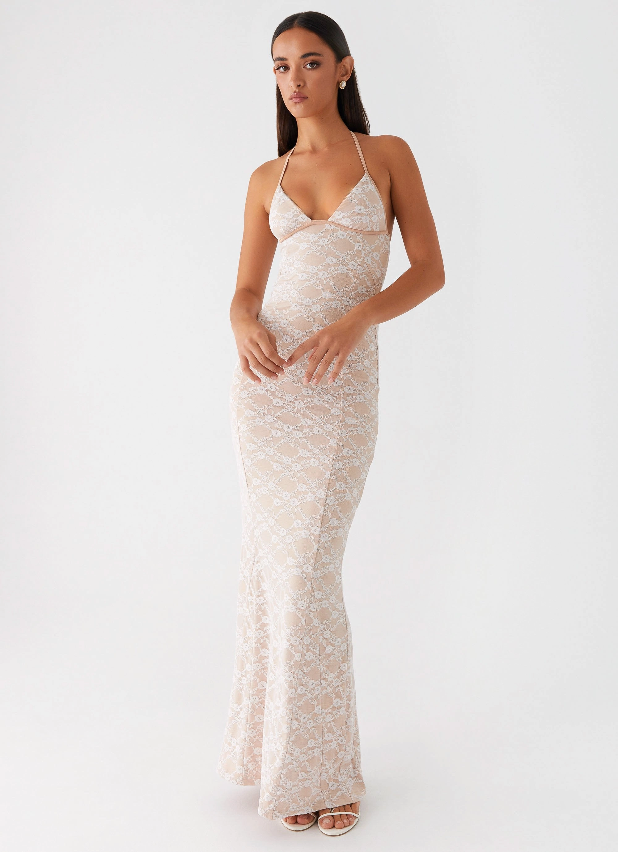 Jolina Lace Maxi Dress - White Comfortable and Chic Casual Motion