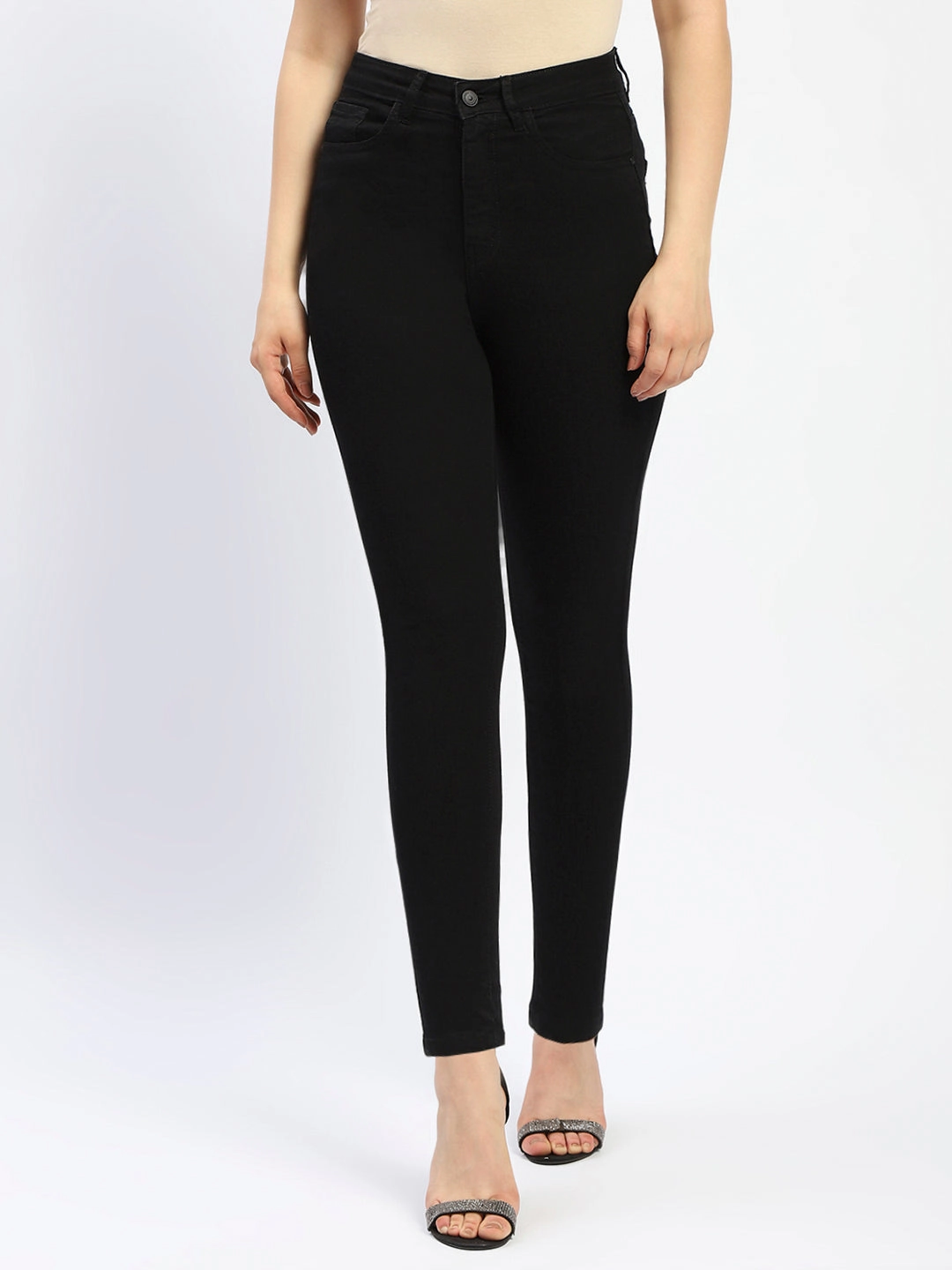 Madame Black Skinny Fit Cotton Blend Denim Basic Style