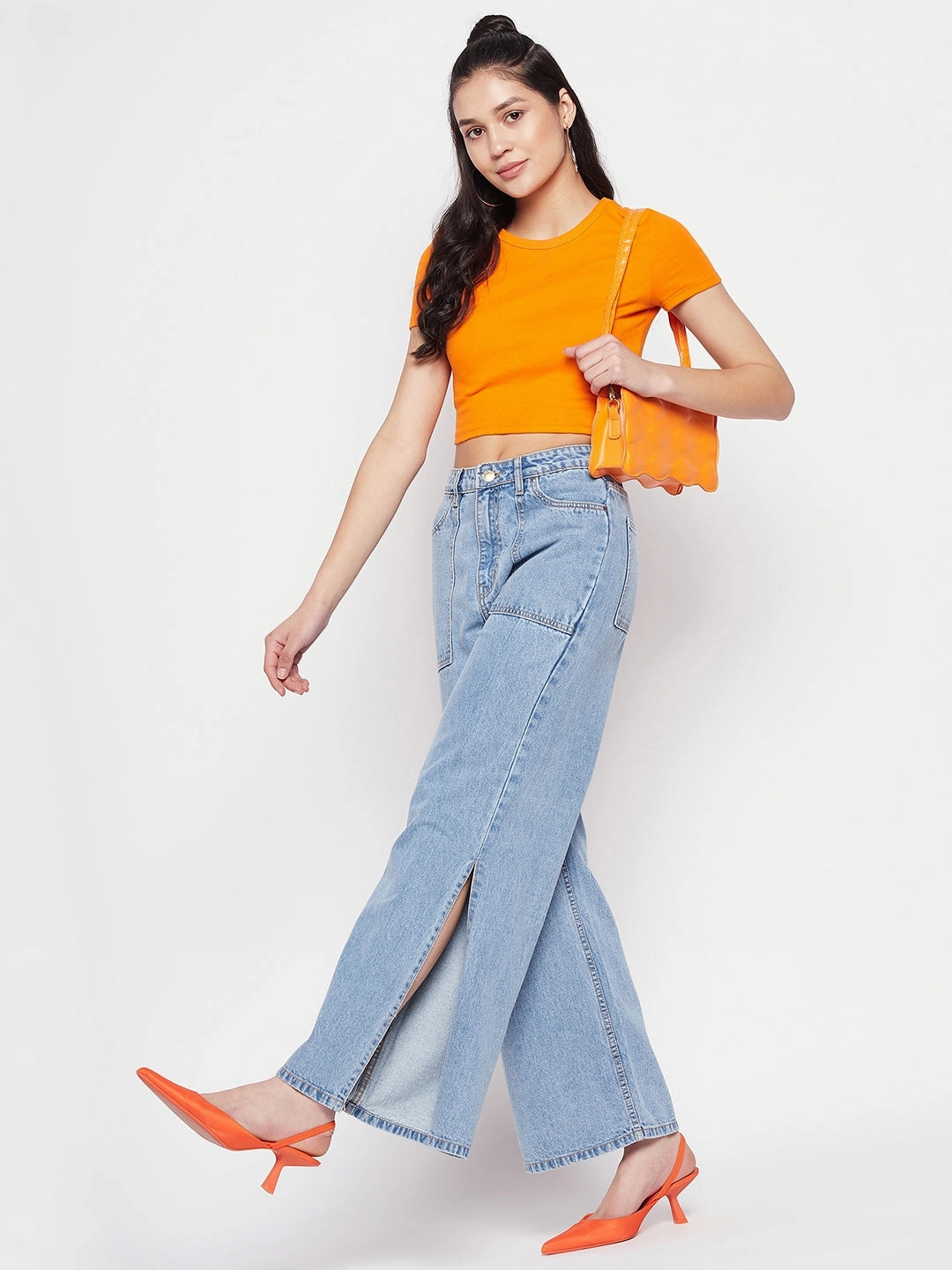 Reliable Layer Madame Blue Slit Denim