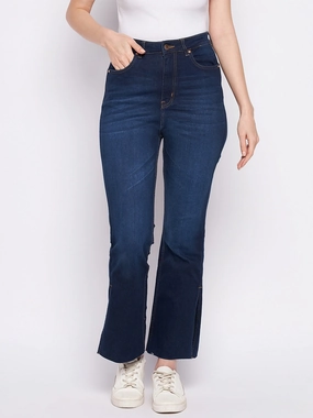 Madame Dark Blue Mid-Rise Boot -Cut Jean Sharp Comfort