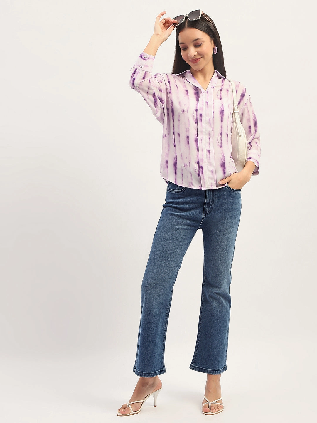 Straight Leg Design Madame Dark Blue Straight Fit Cotton Denim