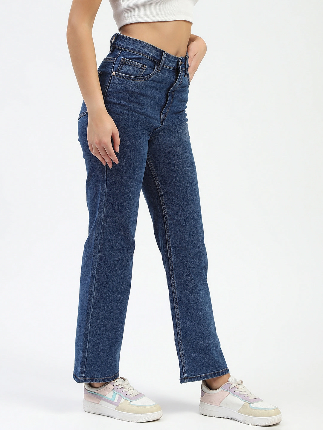 Madame Dark Wash Straight-Fit Denim Jeans Versatile Wear