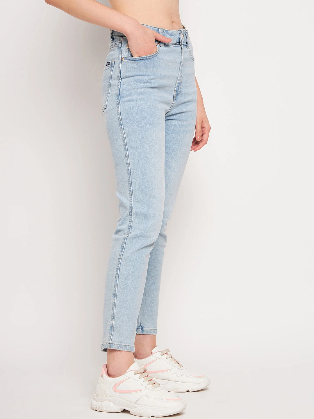 Madame Ice Blue Denim Customizable Fit Modern Youth Style Party Look