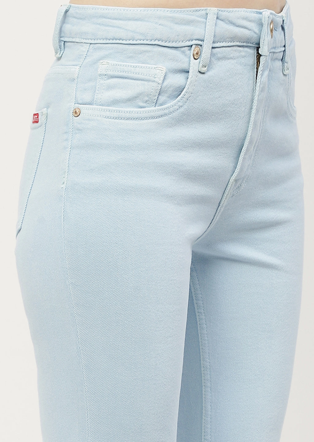 Madame Low Waist Sky Blue Bell Bottom Jeans Holiday Vibes Work Ready