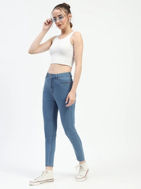 Madame Mid Blue Slim Fit Cotton Denim Jeans City Approved