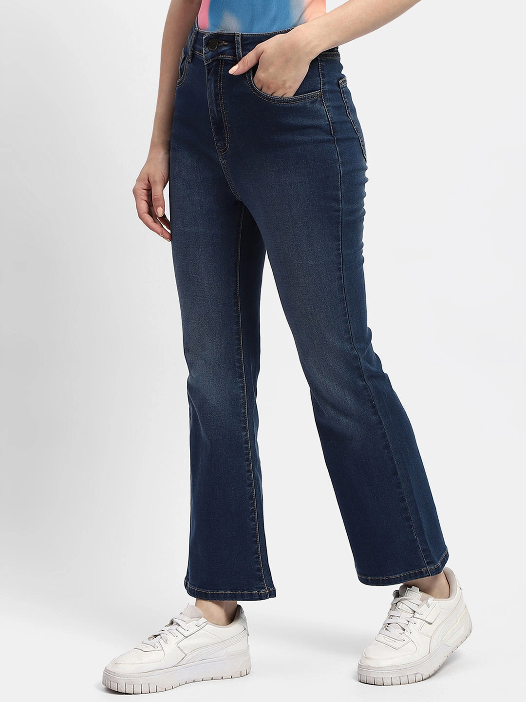 Daytime Look Madame Mid Rise Blue Flared Jeans