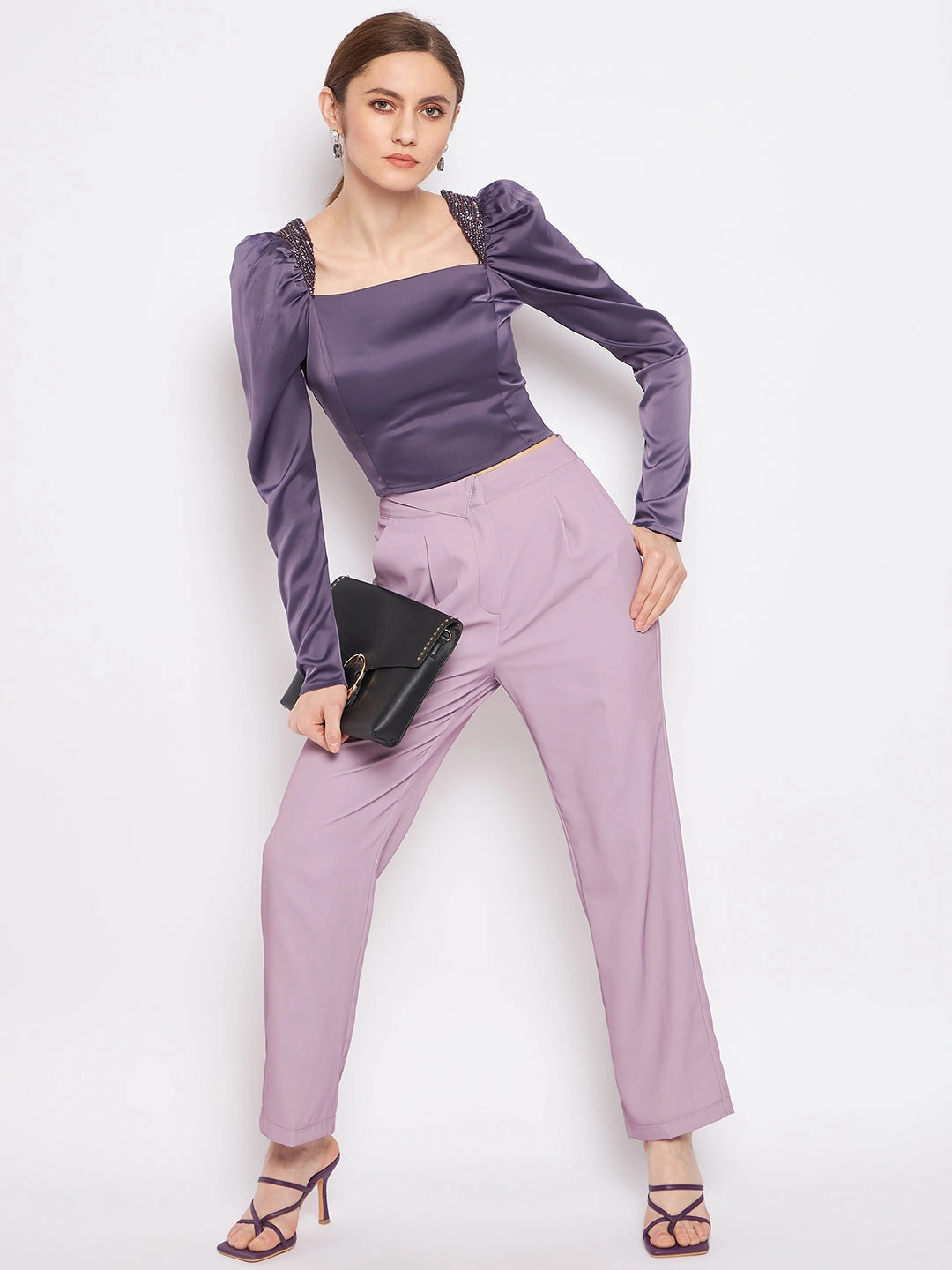 Moisture Lock Technology Adaptive Fit Madame Pleated Mauve Trouser