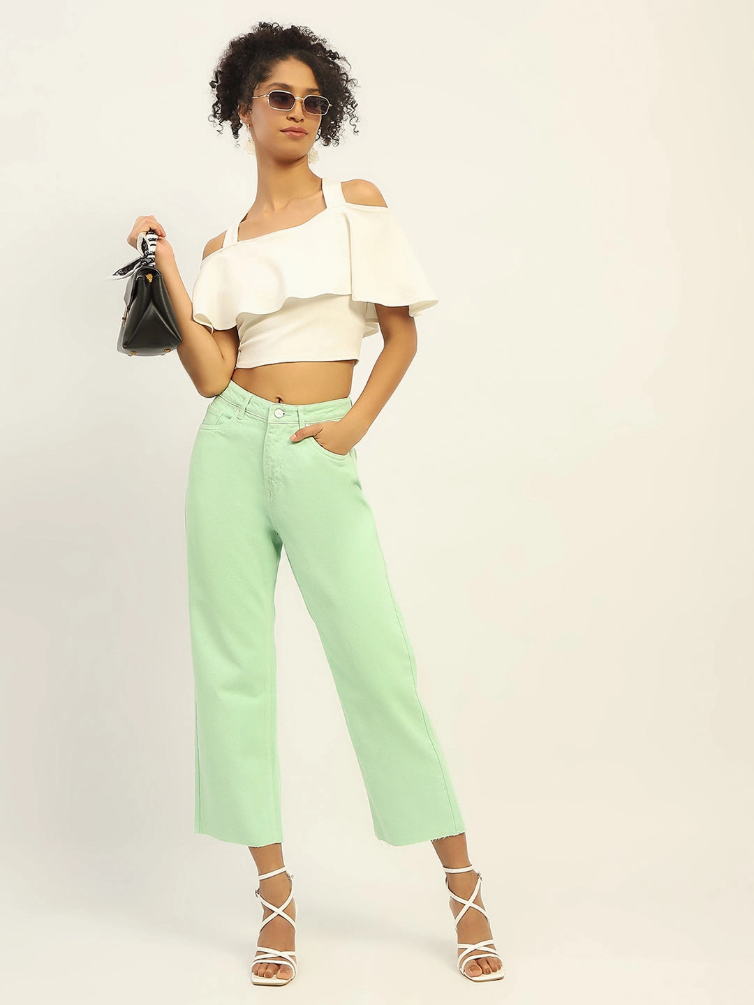 Chill Comfort Couple Look Eco Friendly Madame Regular Mid Rise Cotton Green Denim