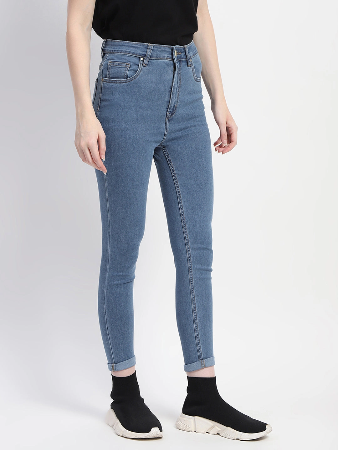 Day Out Style Neutral Loose Madame Skinny Fit Light Blue Denim