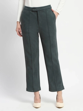 Madame Solid Green Pleated Gurkha Trousers Reflective Trim Options MoistureWickingFabric