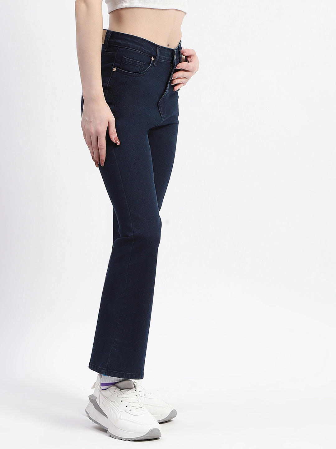 Breathable fabric technology Madame Straight-Fit Dark Blue Cotton Denim Jeans