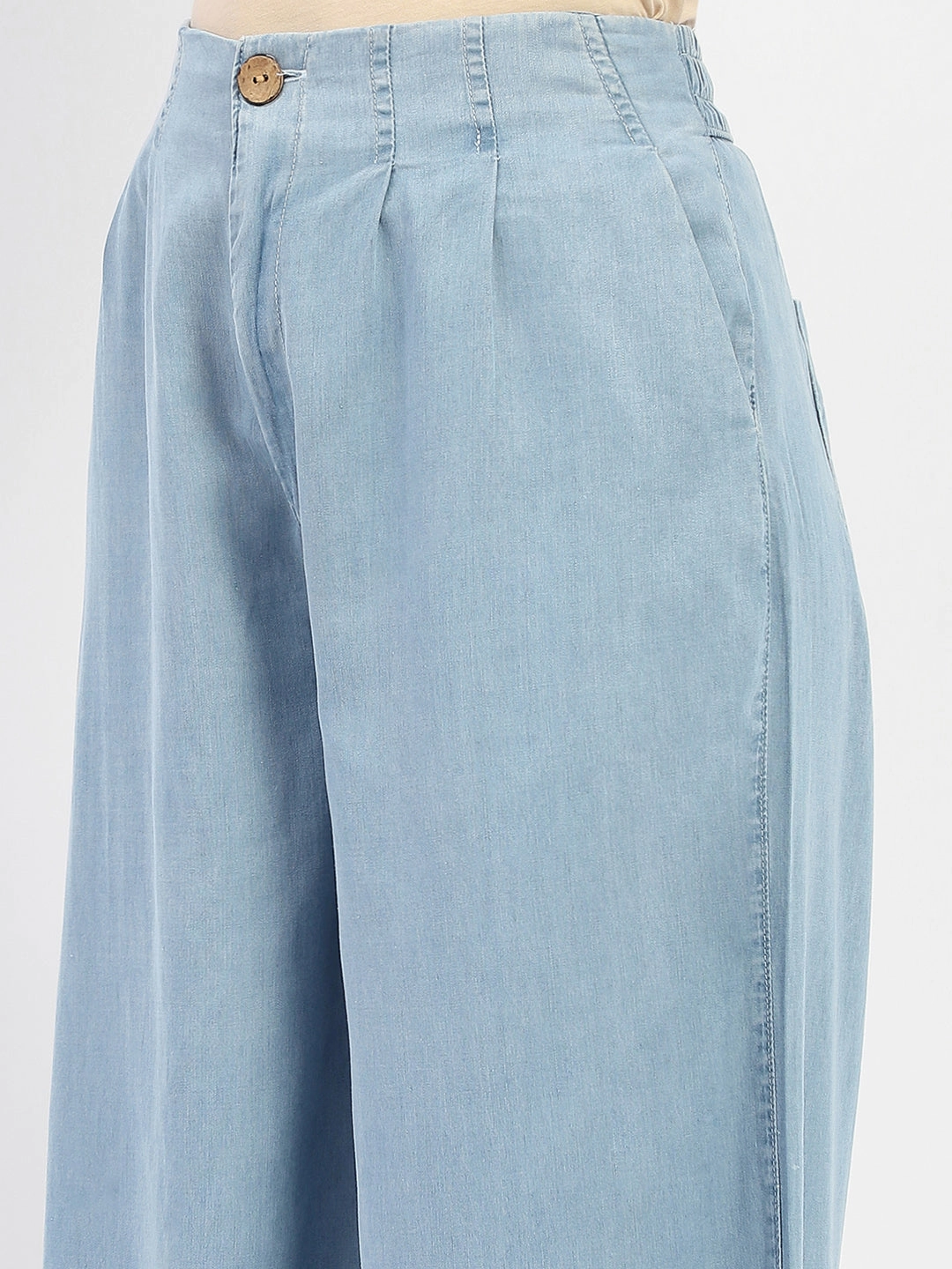 Madame Wide Leg Cropped Light Blue Denim Bold Look Parent Style