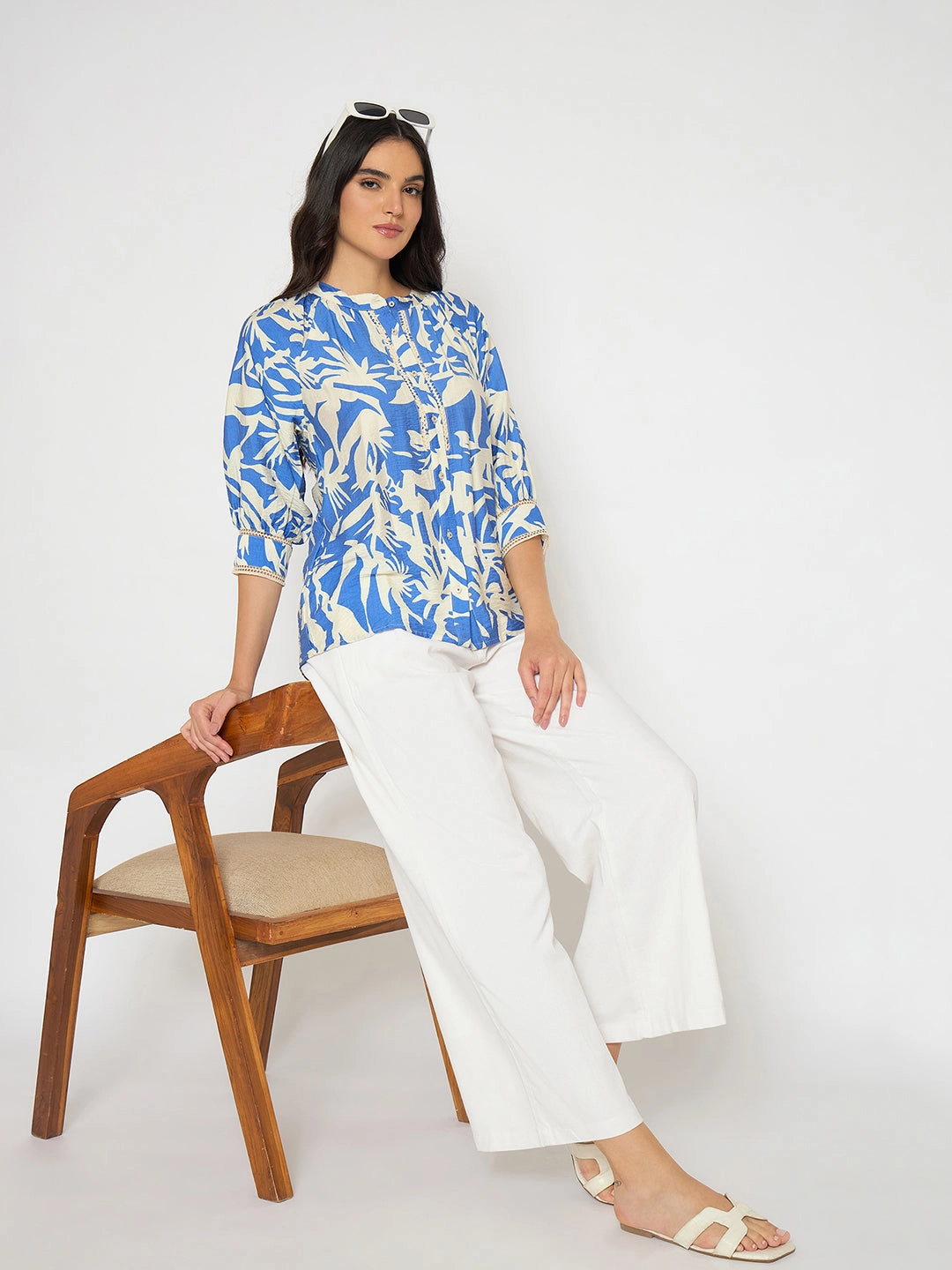 Madame Wide Leg White Rayon Blend Trousers Core Stretch WaterproofTechnology