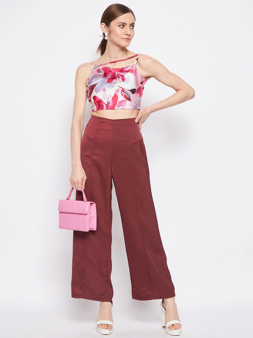 Madame Wine Trouser Comfortable Fit Wear