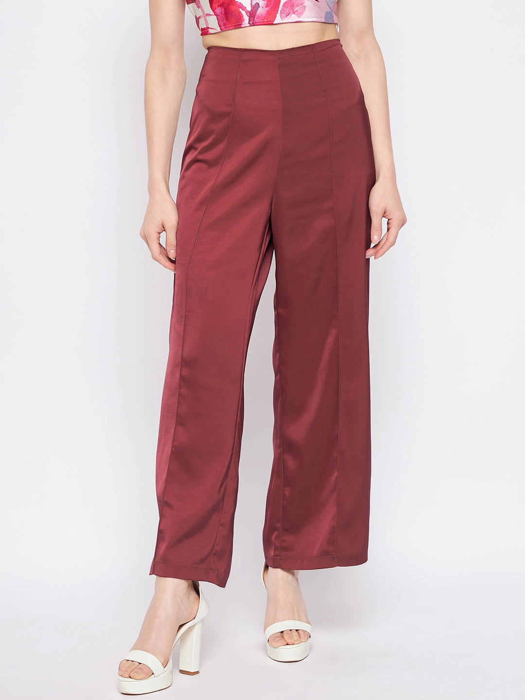 Madame Wine Trouser Wide-leg cut PermeableCloth