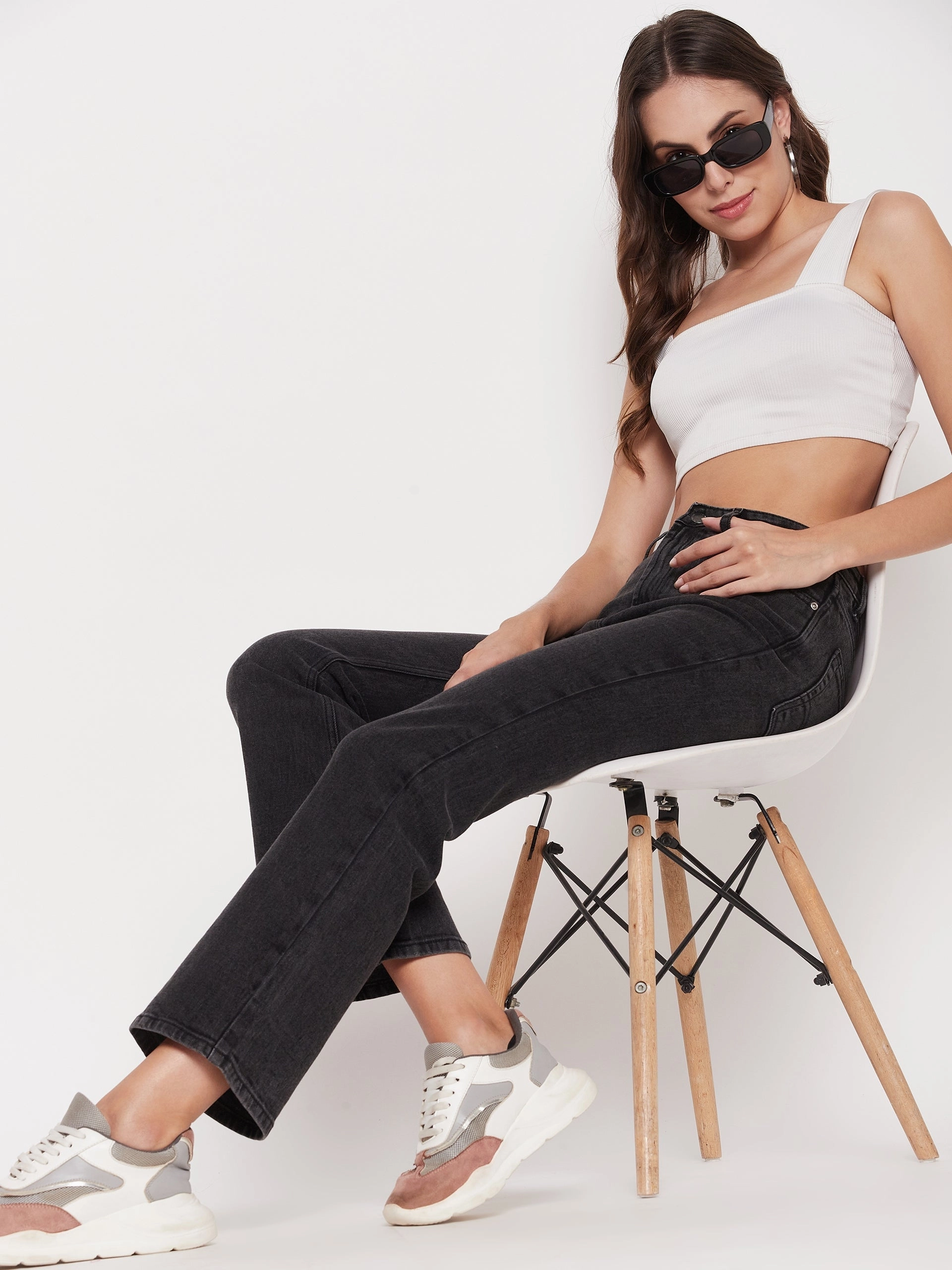 Madame Women Solid Black Jeans Reliable Layer