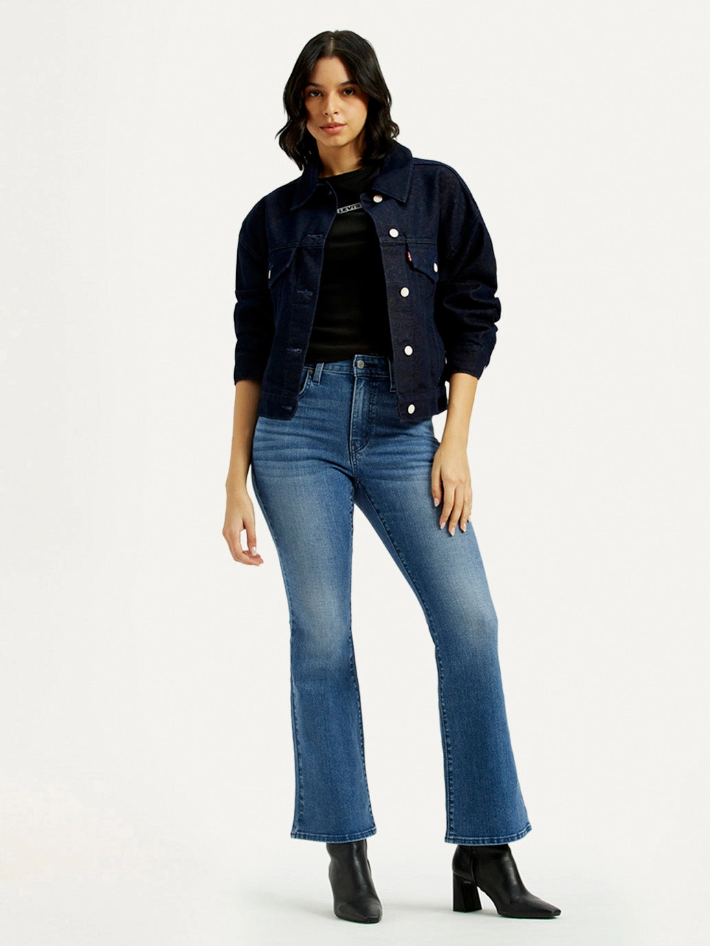 Women's 726 Light Indigo Flared Fit High Rise Jeans Work Ready Neutral Wardrobe Fit