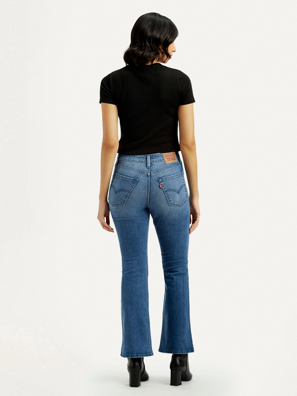 Women's 726 Light Indigo Flared Fit High Rise Jeans Trend Design