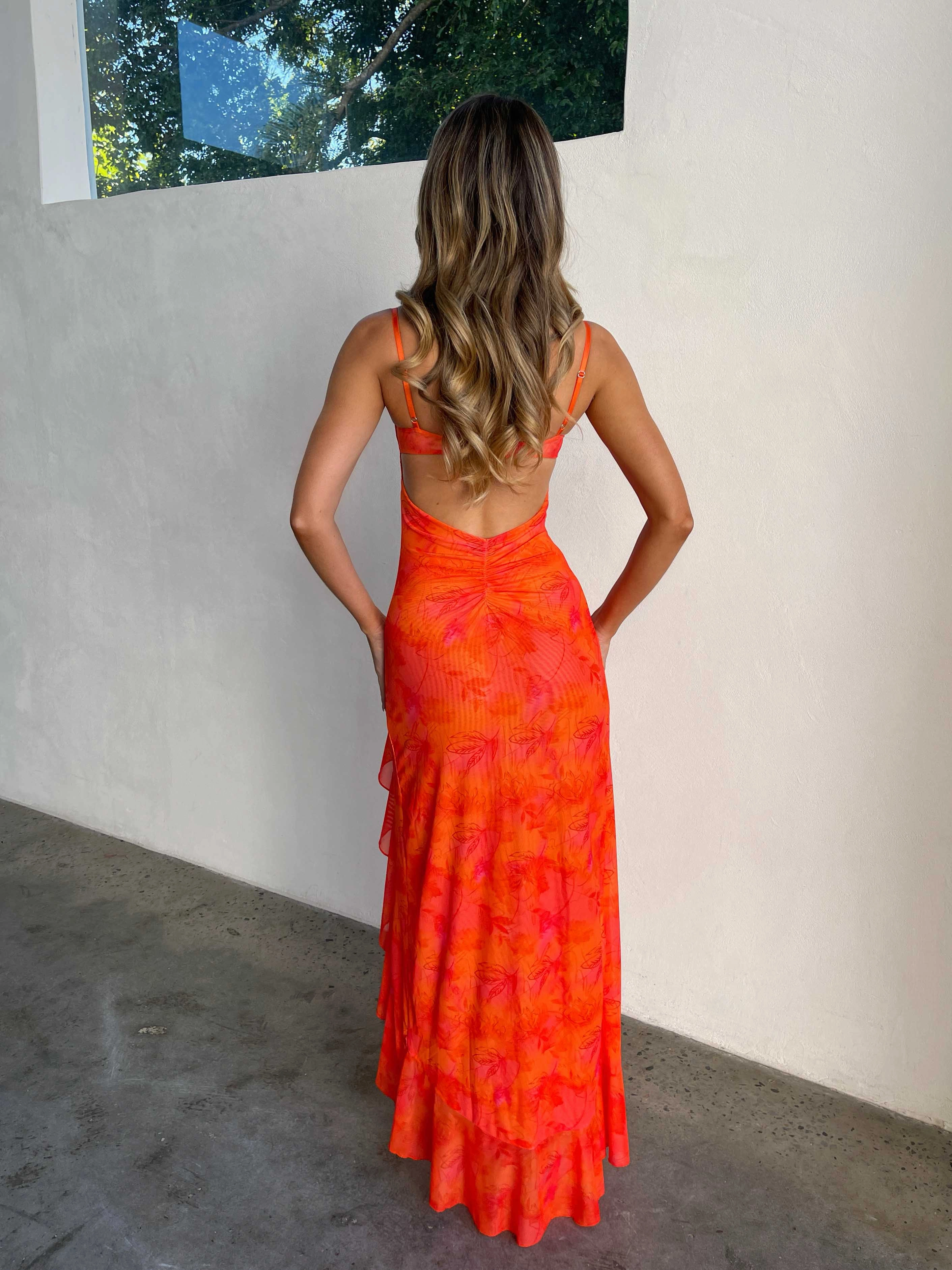 BEATRIX MAXI DRESS ORANGE Bless Glow Urban Classic
