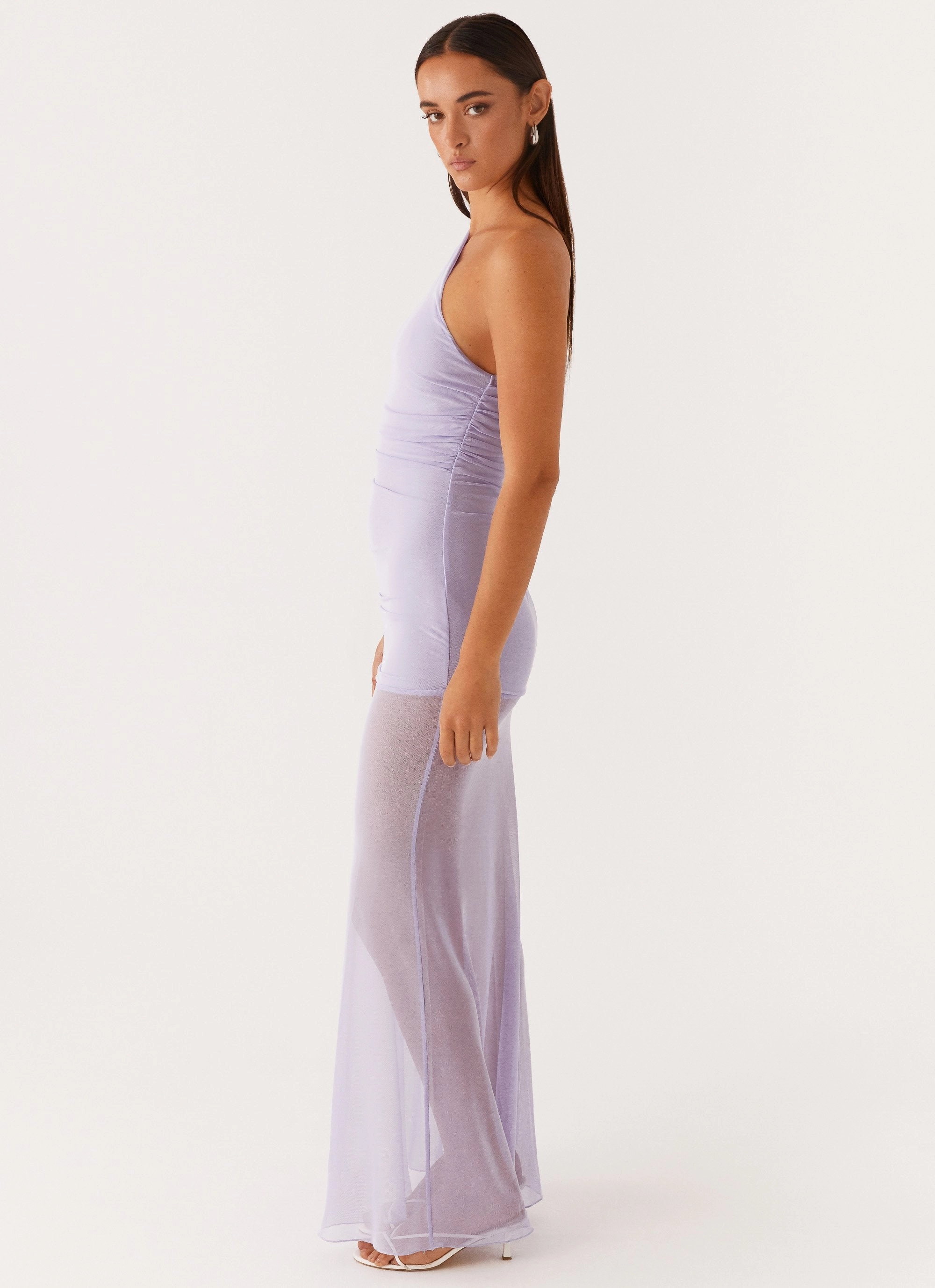 Marea Maxi Dress - Lilac Ruffle-Detail