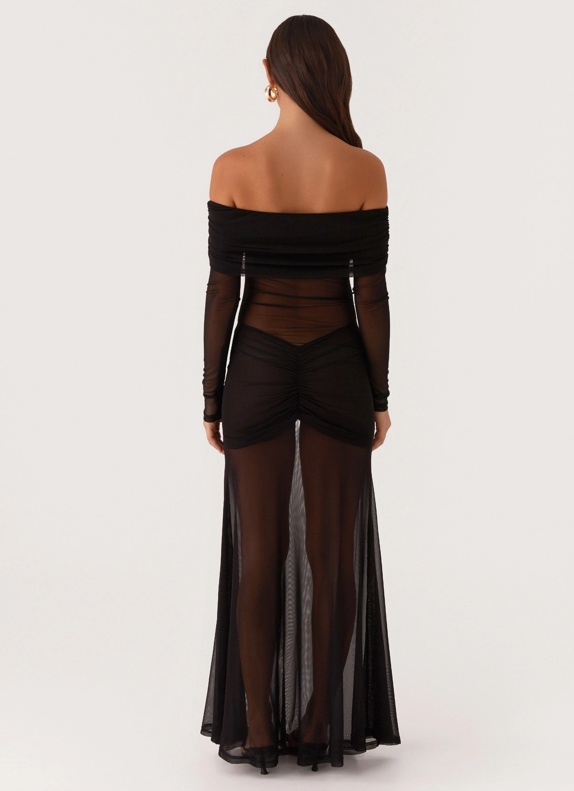Glam Touch Maren Off Shoulder Maxi Dress - Black