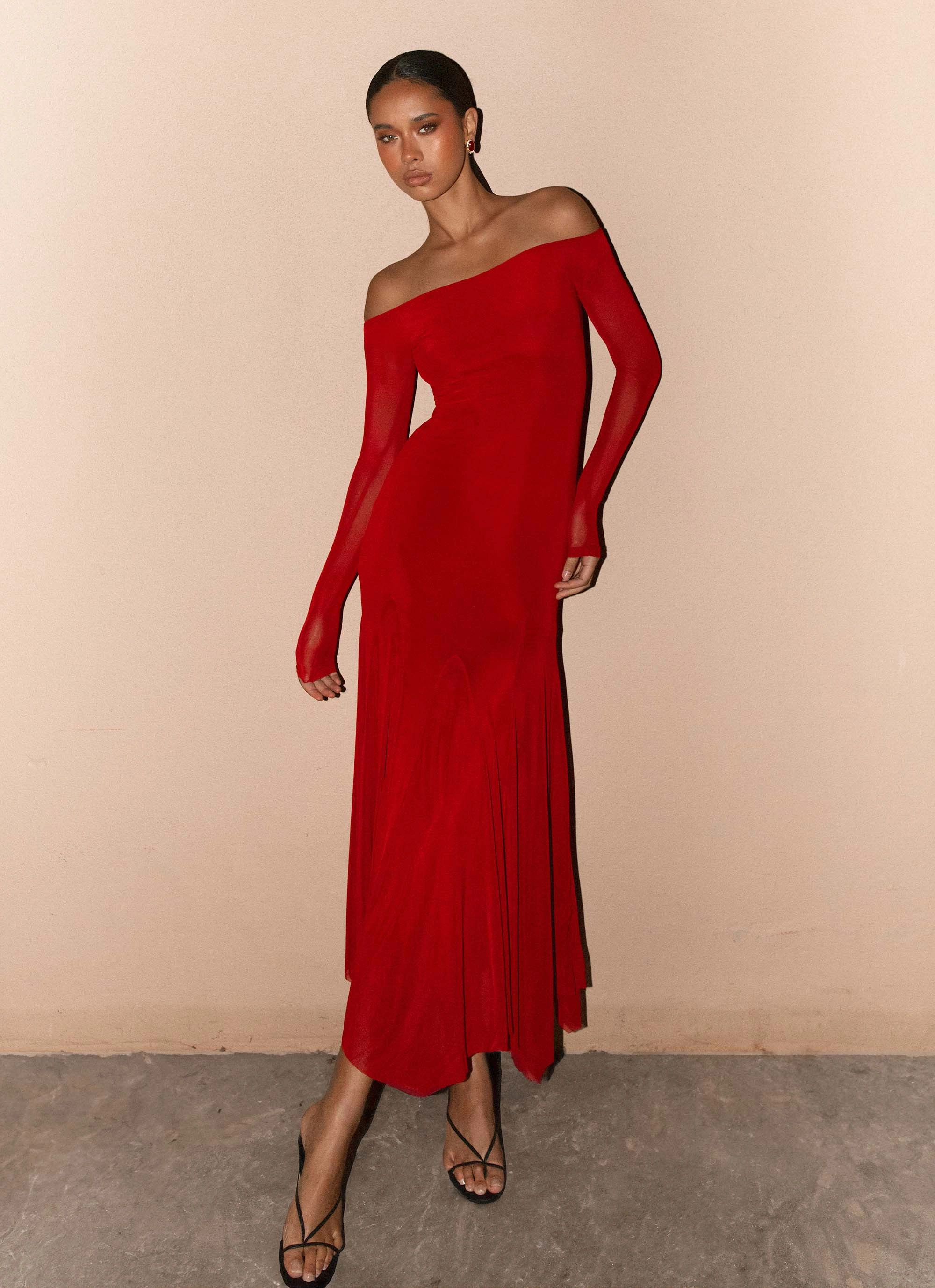 Maribel Maxi Dress - Red Bold colors