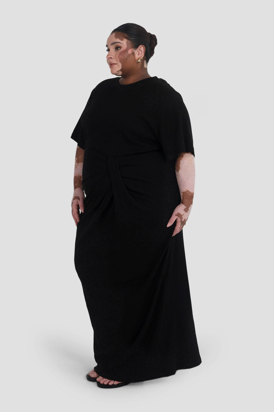 Sleek Fit MARNIE RIB DRESS BLACK