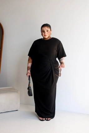 MARNIE RIB DRESS BLACK Soft color