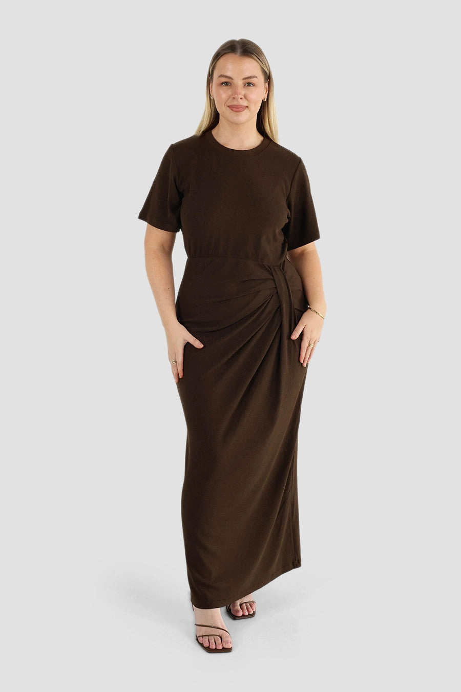 MARNIE RIB DRESS ESPRESSO MoistureWickingTechnology ComfortFitDesign
