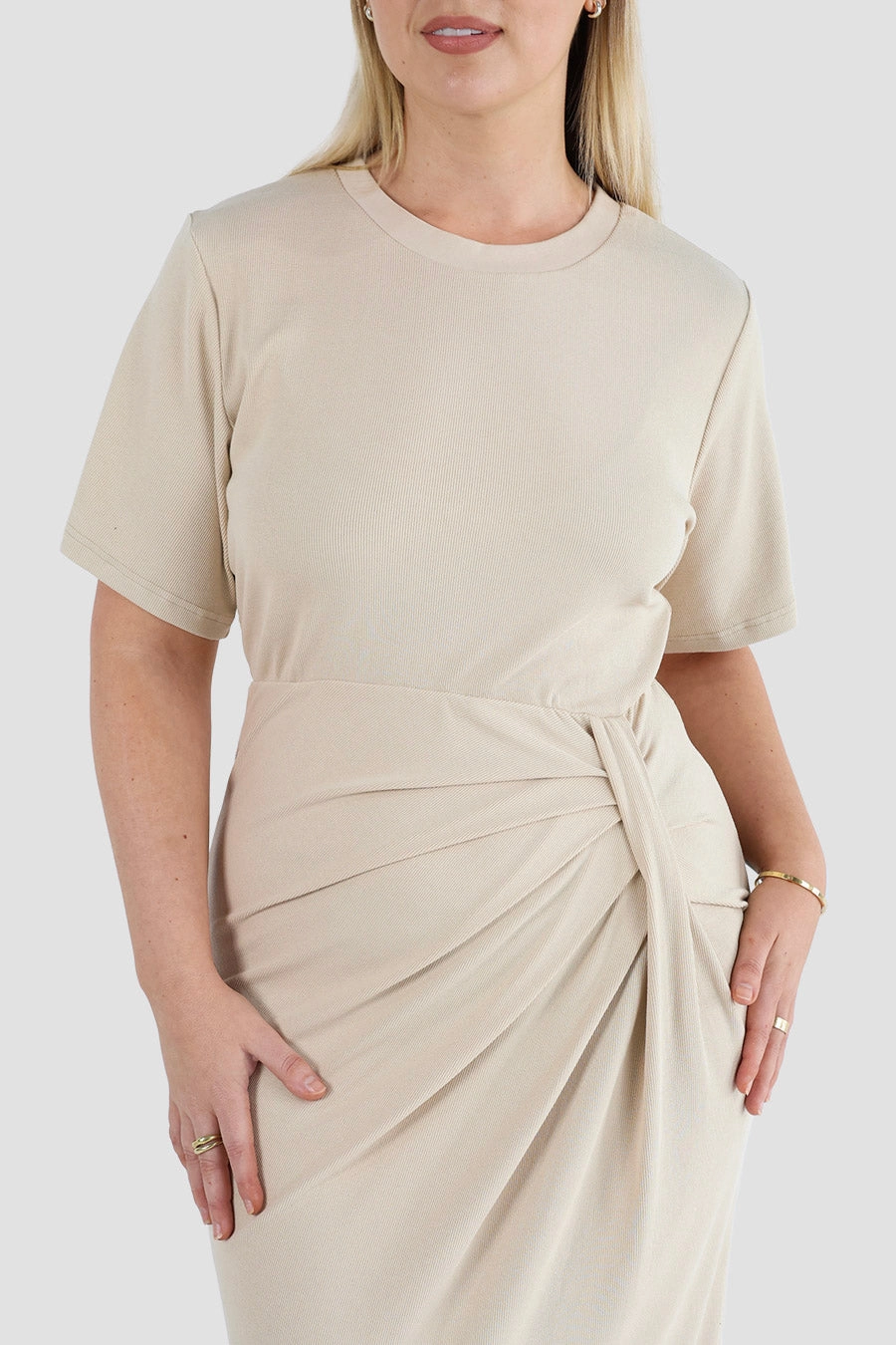 Low Maintenance MARNIE RIB DRESS VANILLA