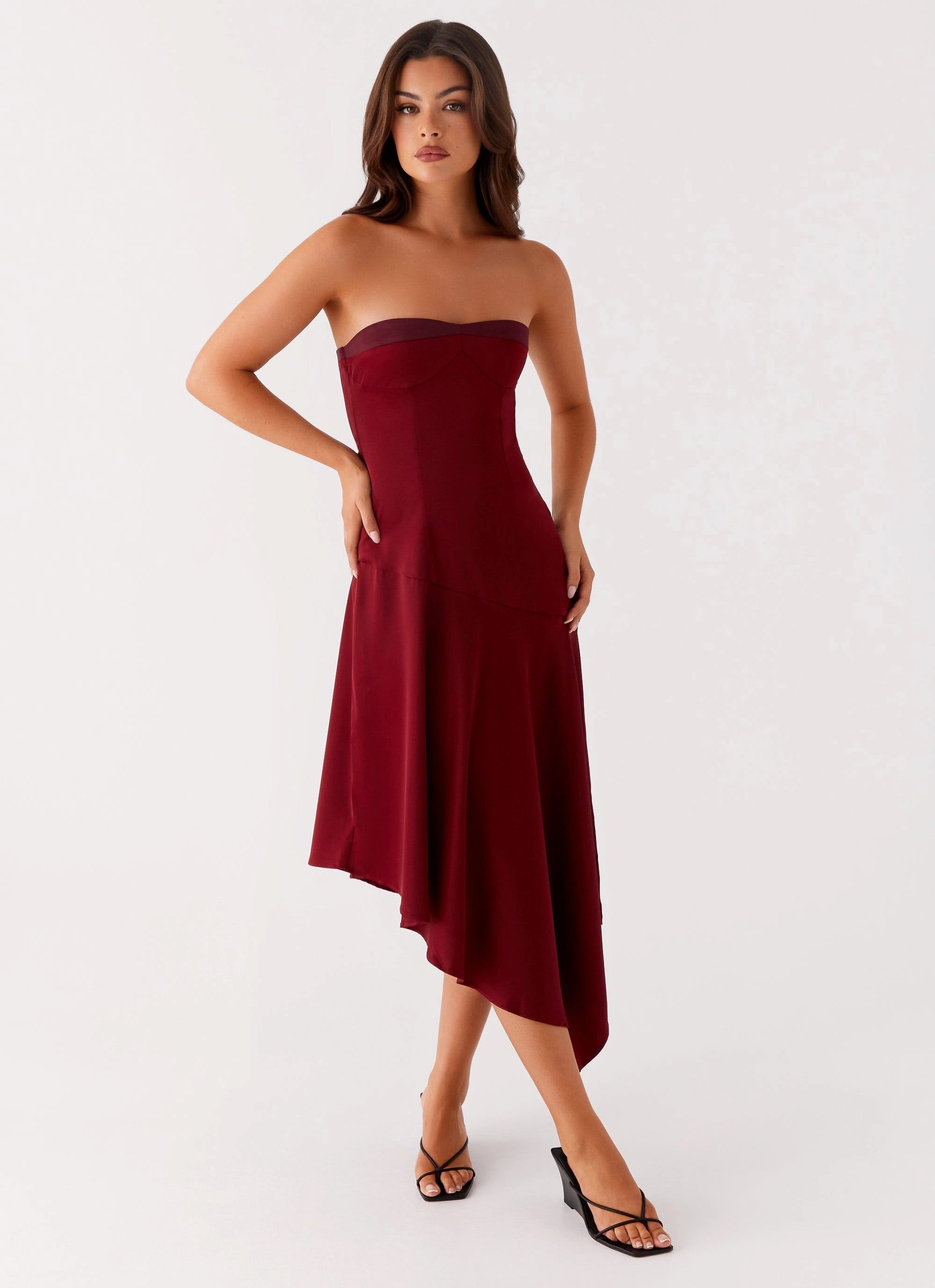 Matisse Midi Dress - Red Metallic-Shine