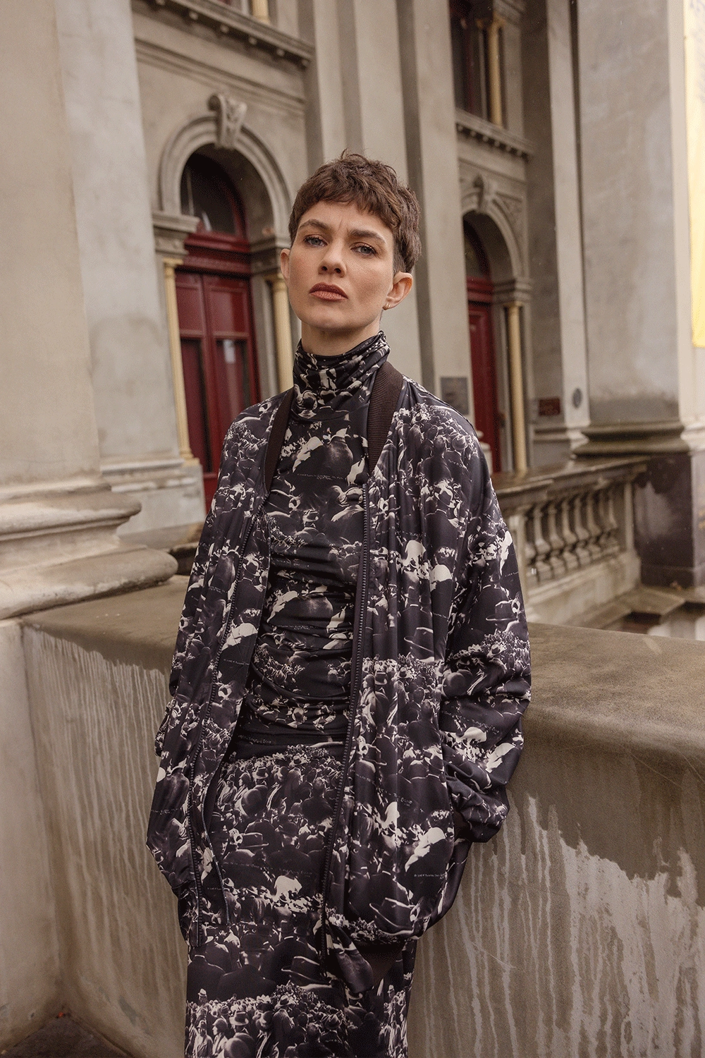 wrinkle free Thick Fabric Maud Dainty - DTY03835B Lily Reversible Jacket