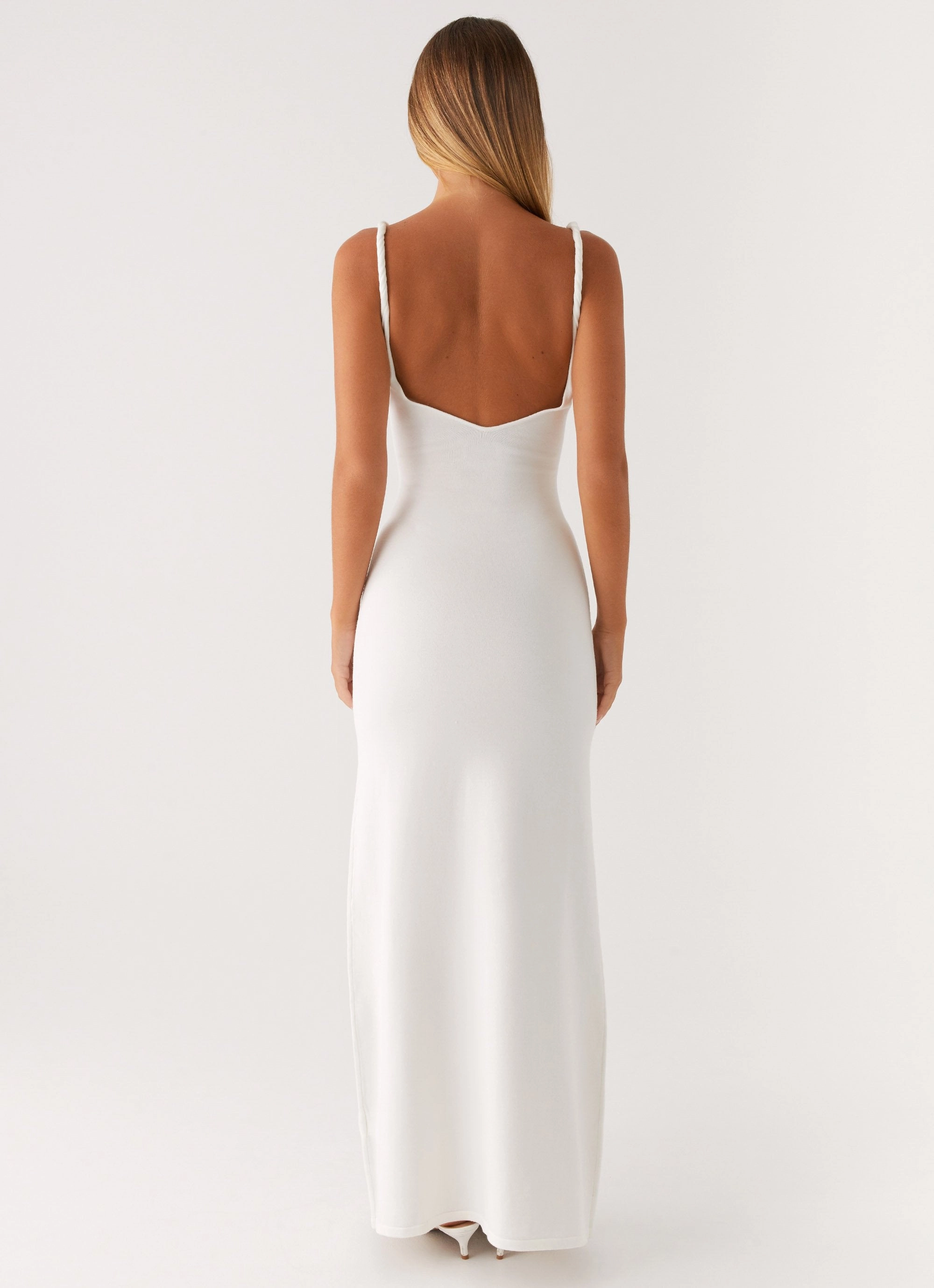 Anastasia Maxi Dress - Ivory Sleek Flow