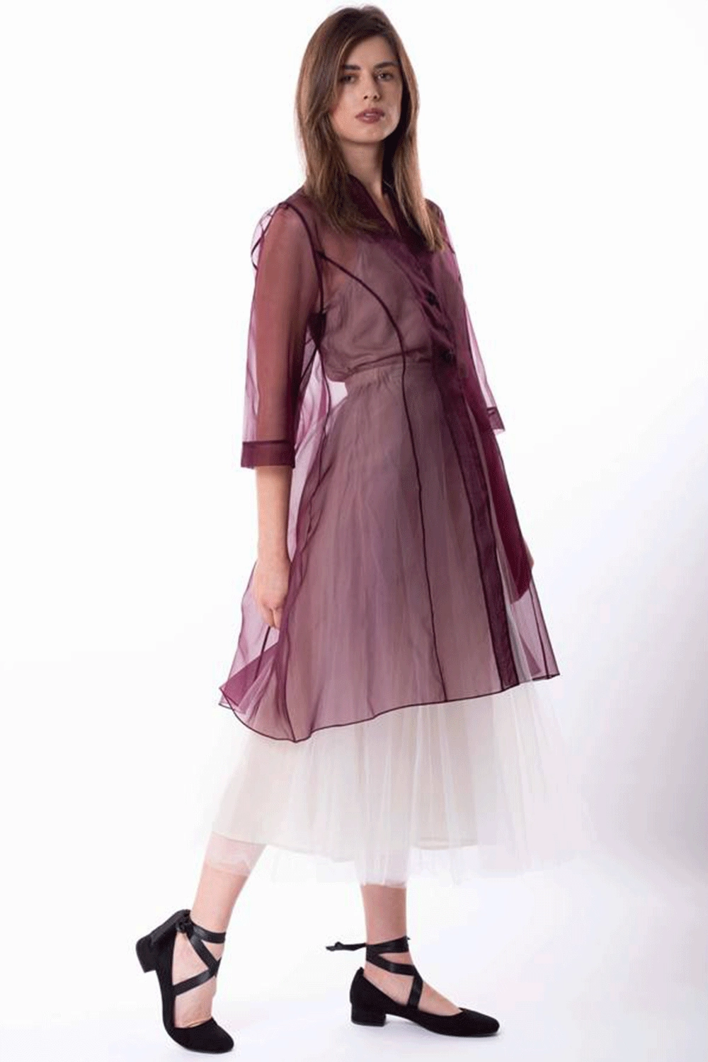 Water Based Coating Megan Salmon - M5718 Organza Florence Coat